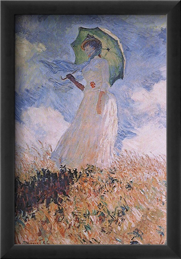 Woman With Parasol-Claude Monet Painting